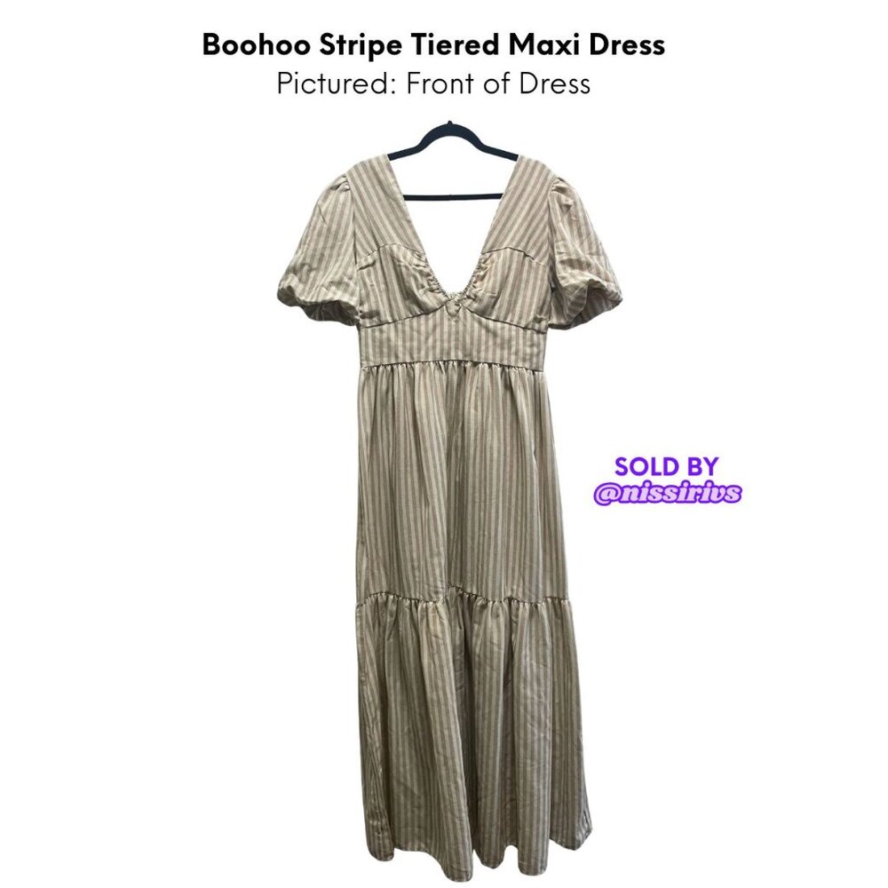 Boohoo Stripe Tiered Maxi Dress - Picture 4 of 7
